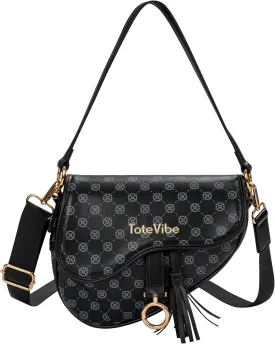 Crescent Bag for Women, Stylish Crossbody Hobo Saddle Purse & Sling Bag with Chain Strap