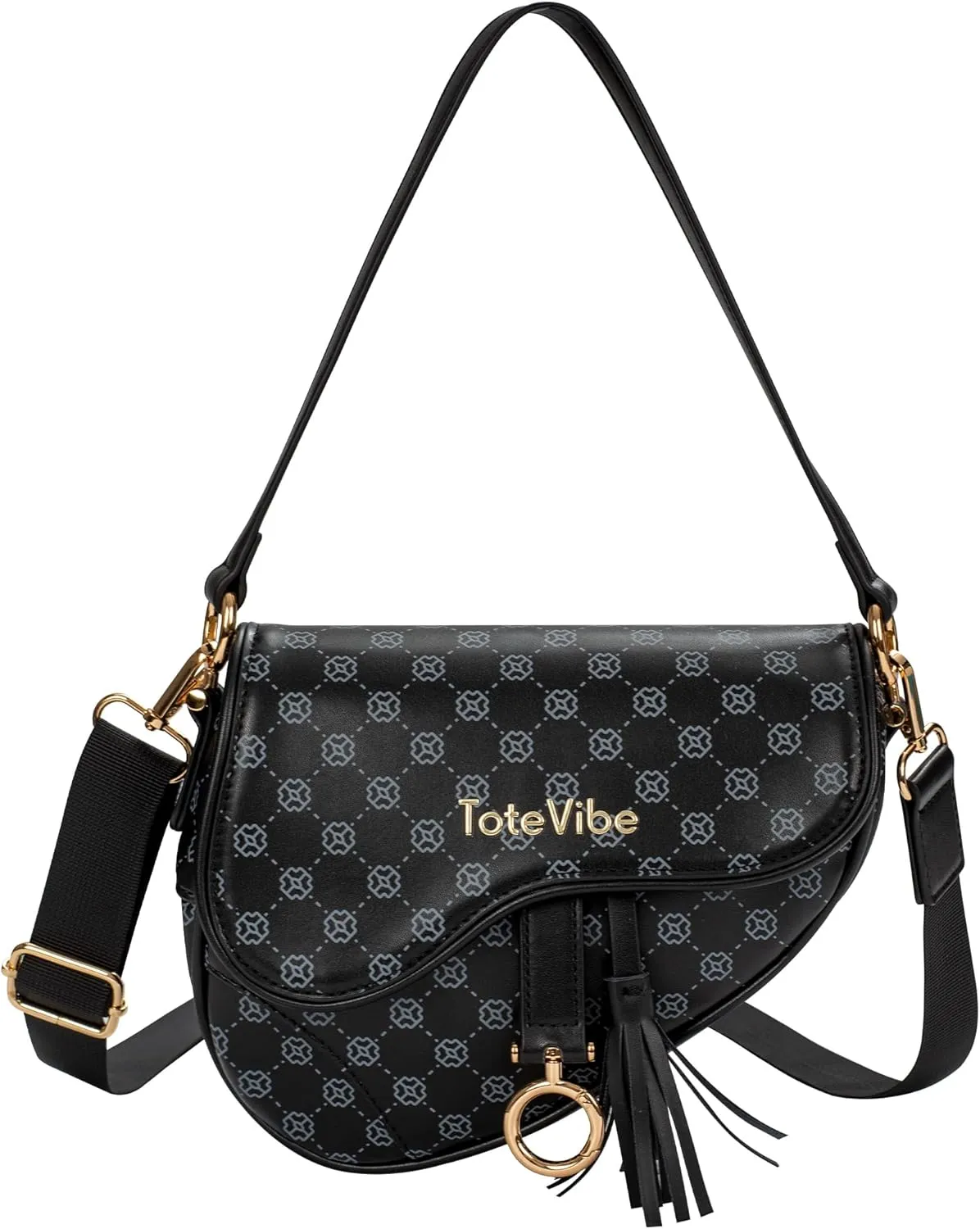 Crescent Bag for Women, Stylish Crossbody Hobo Saddle Purse & Sling Bag with Chain Strap