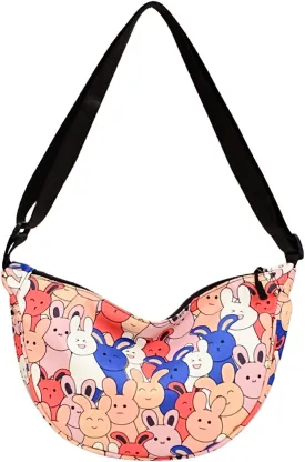 Crossbody Messenger Bag Cute Dumpling Bag Cartoon Canvas Shoulder Bag Kawaii Purse Upgraded Features Travel Essentials