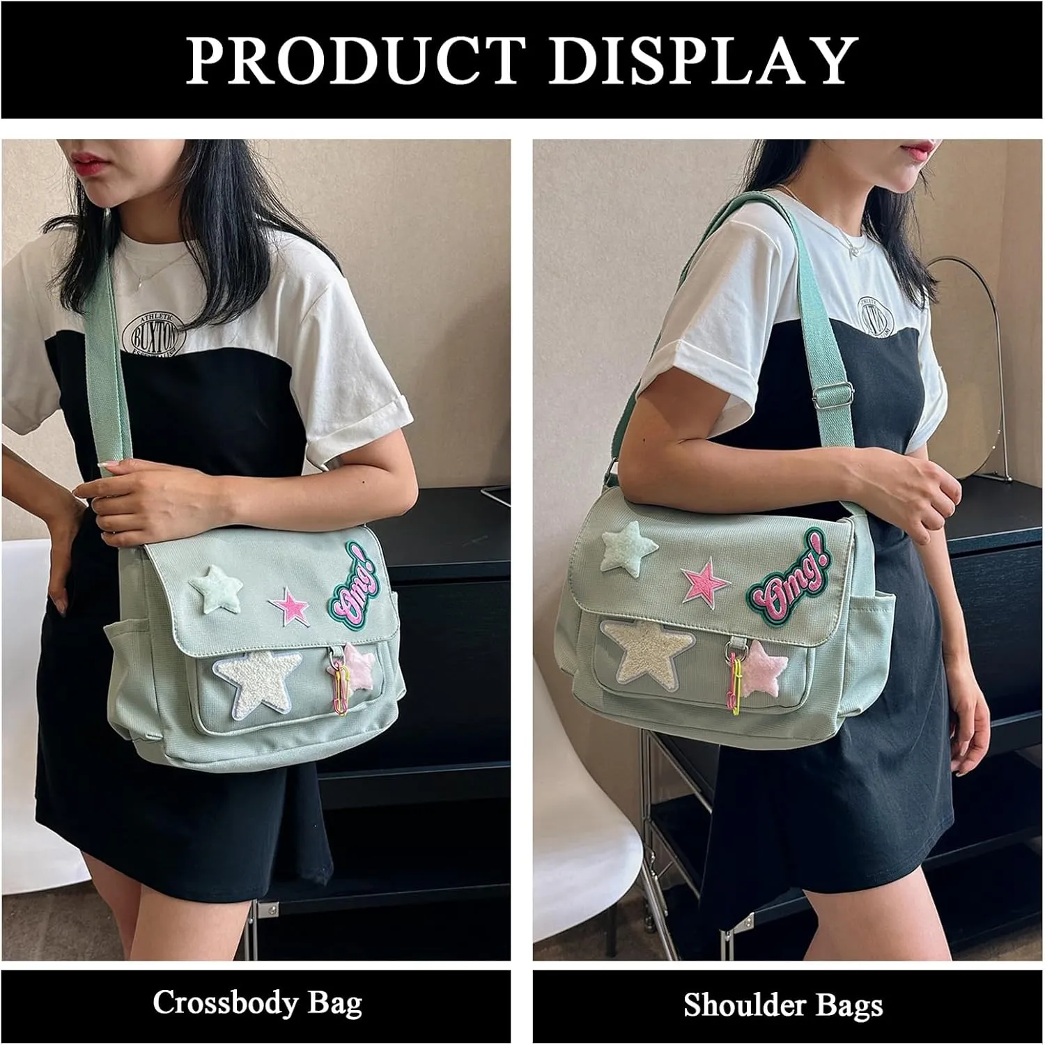 Cute Messenger Bag, Crossbody Bags for Women Kawaii Messenger Bags Purses
