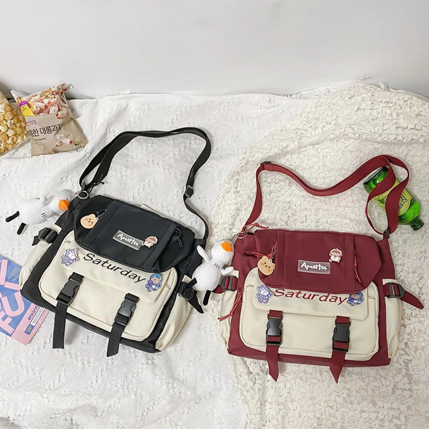 Cute Messenger Bag, Crossbody Bags for Women Kawaii Messenger Bags Purses