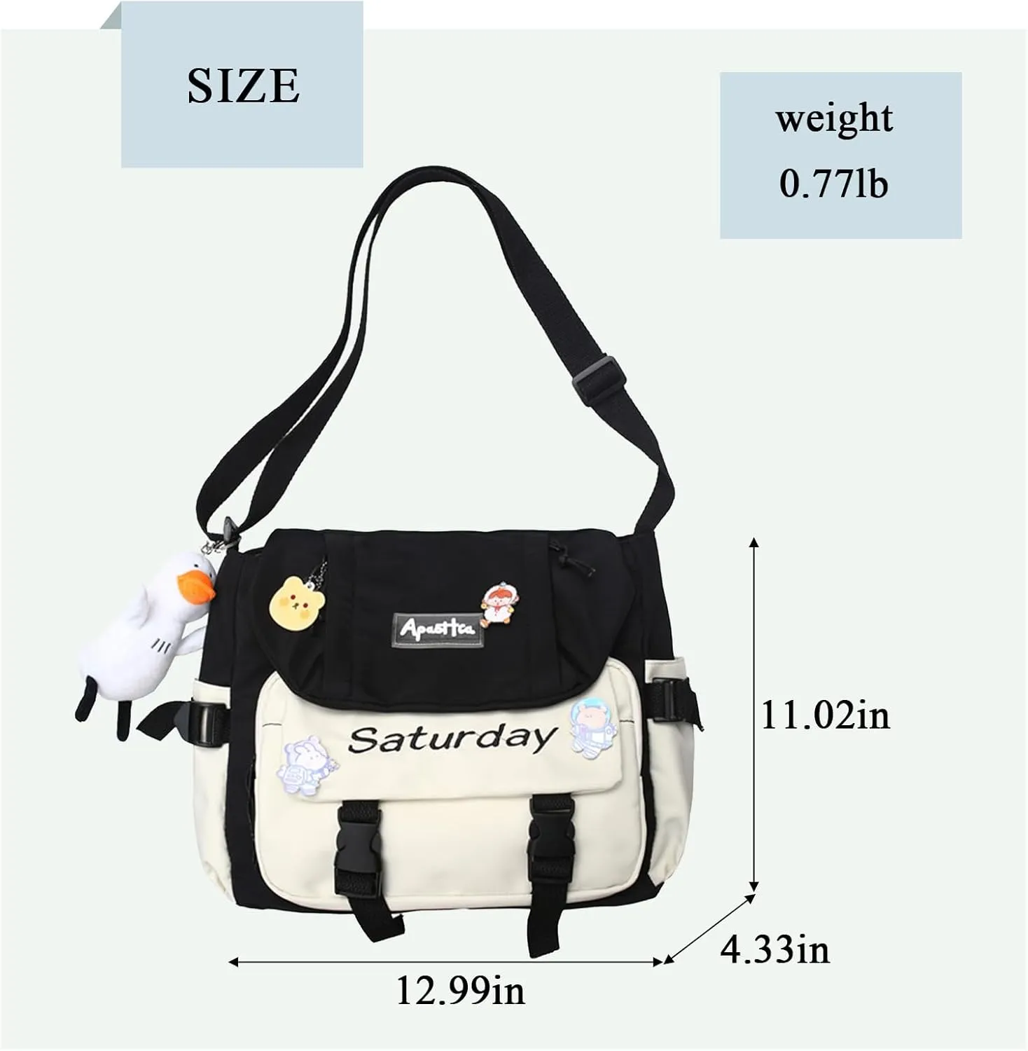 Cute Messenger Bag, Crossbody Bags for Women Kawaii Messenger Bags Purses