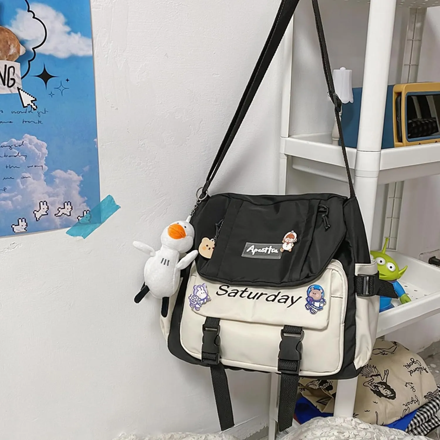 Cute Messenger Bag, Crossbody Bags for Women Kawaii Messenger Bags Purses