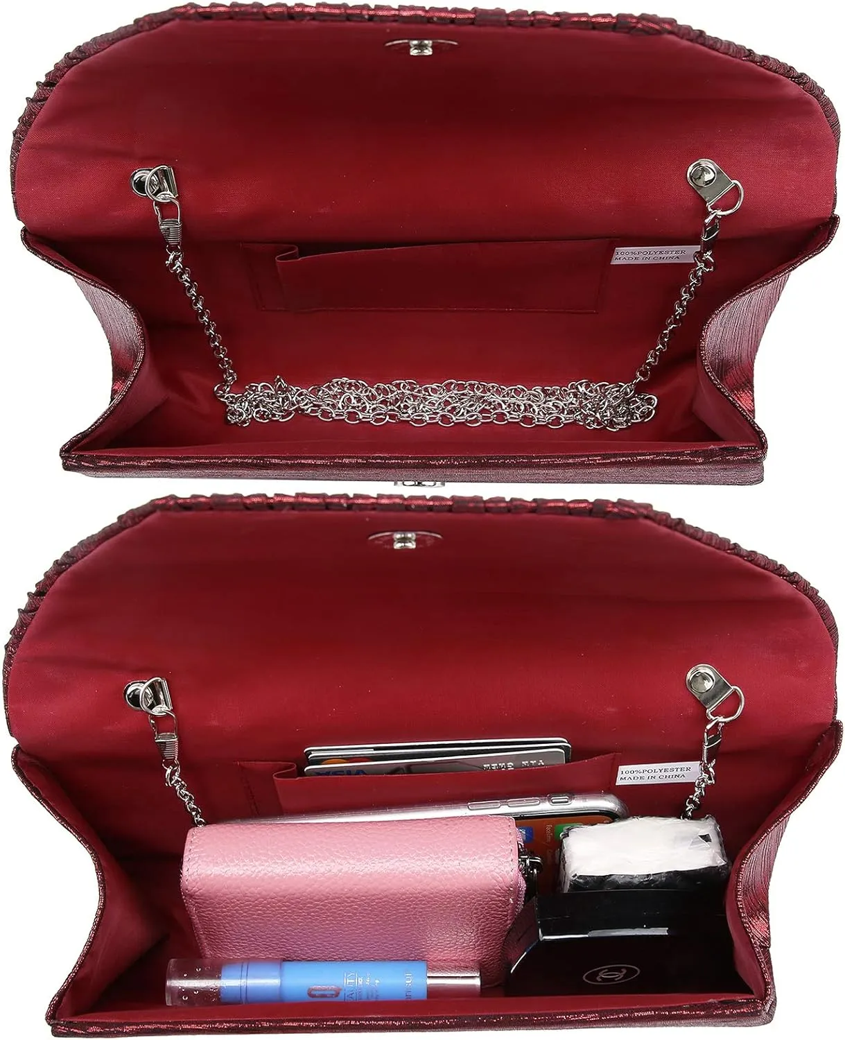 Dasein Women Evening Bags Wedding Purses Handbags Party Clutches Cocktail Prom Formal Clutch with Glitter Rhinestones