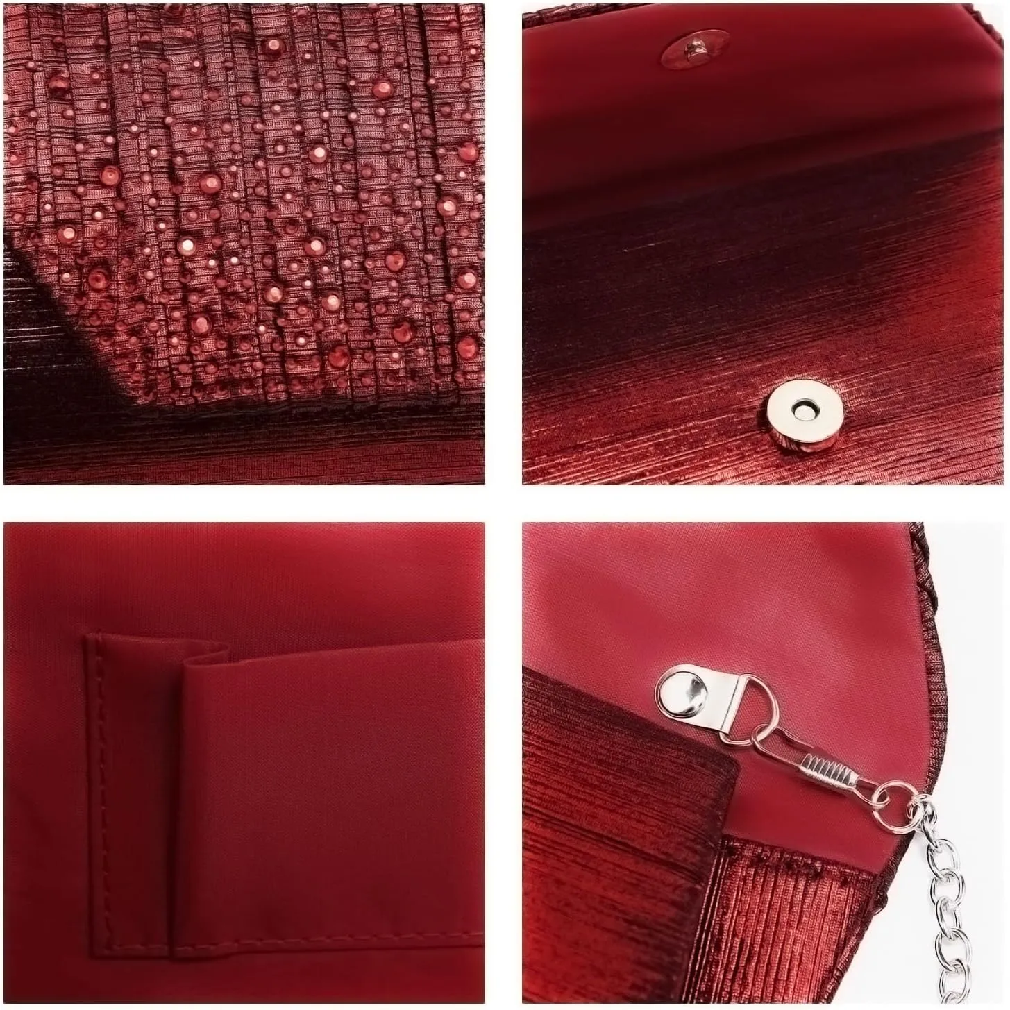 Dasein Women Evening Bags Wedding Purses Handbags Party Clutches Cocktail Prom Formal Clutch with Glitter Rhinestones