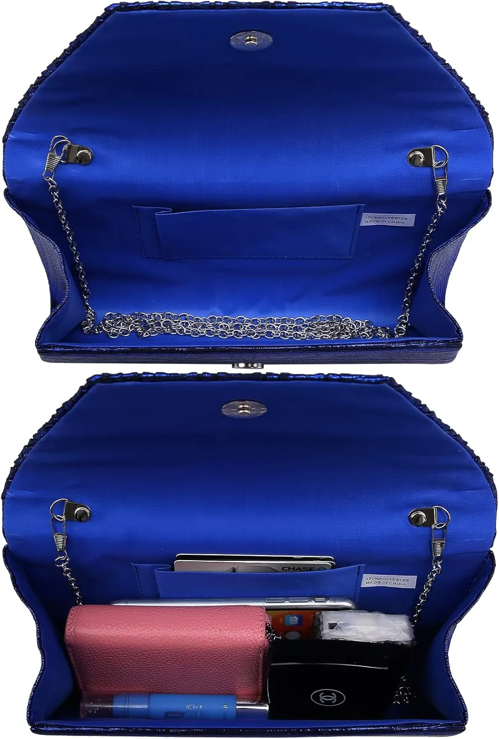 Dasein Women Evening Bags Wedding Purses Handbags Party Clutches Cocktail Prom Formal Clutch with Glitter Rhinestones