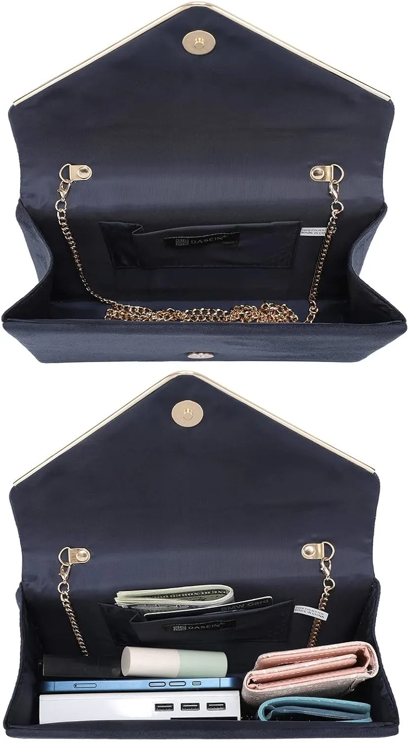 Dasein Women Faux Suede Evening Clutch Bags Formal Party Clutches Wedding Purses Cocktail Prom Clutches
