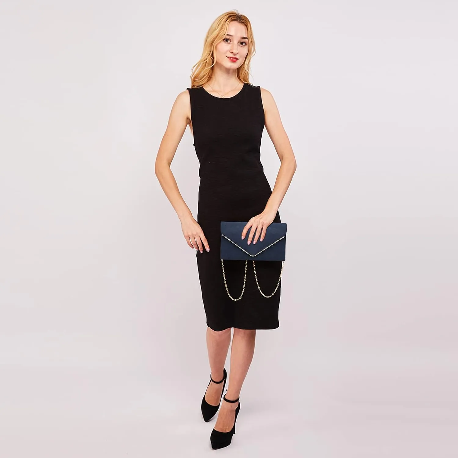 Dasein Women Faux Suede Evening Clutch Bags Formal Party Clutches Wedding Purses Cocktail Prom Clutches