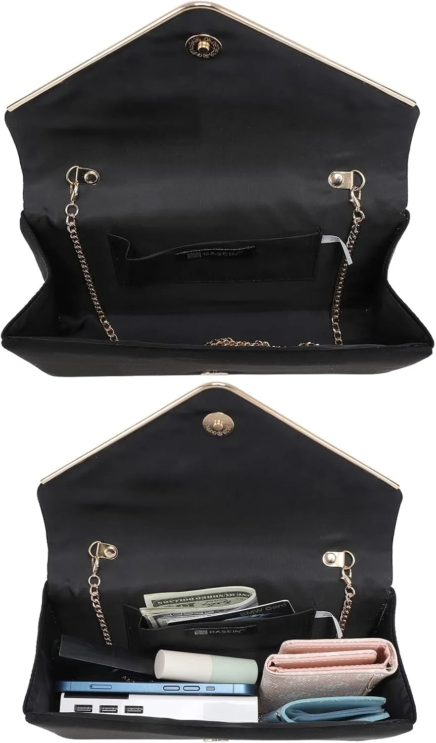 Dasein Women Faux Suede Evening Clutch Bags Formal Party Clutches Wedding Purses Cocktail Prom Clutches