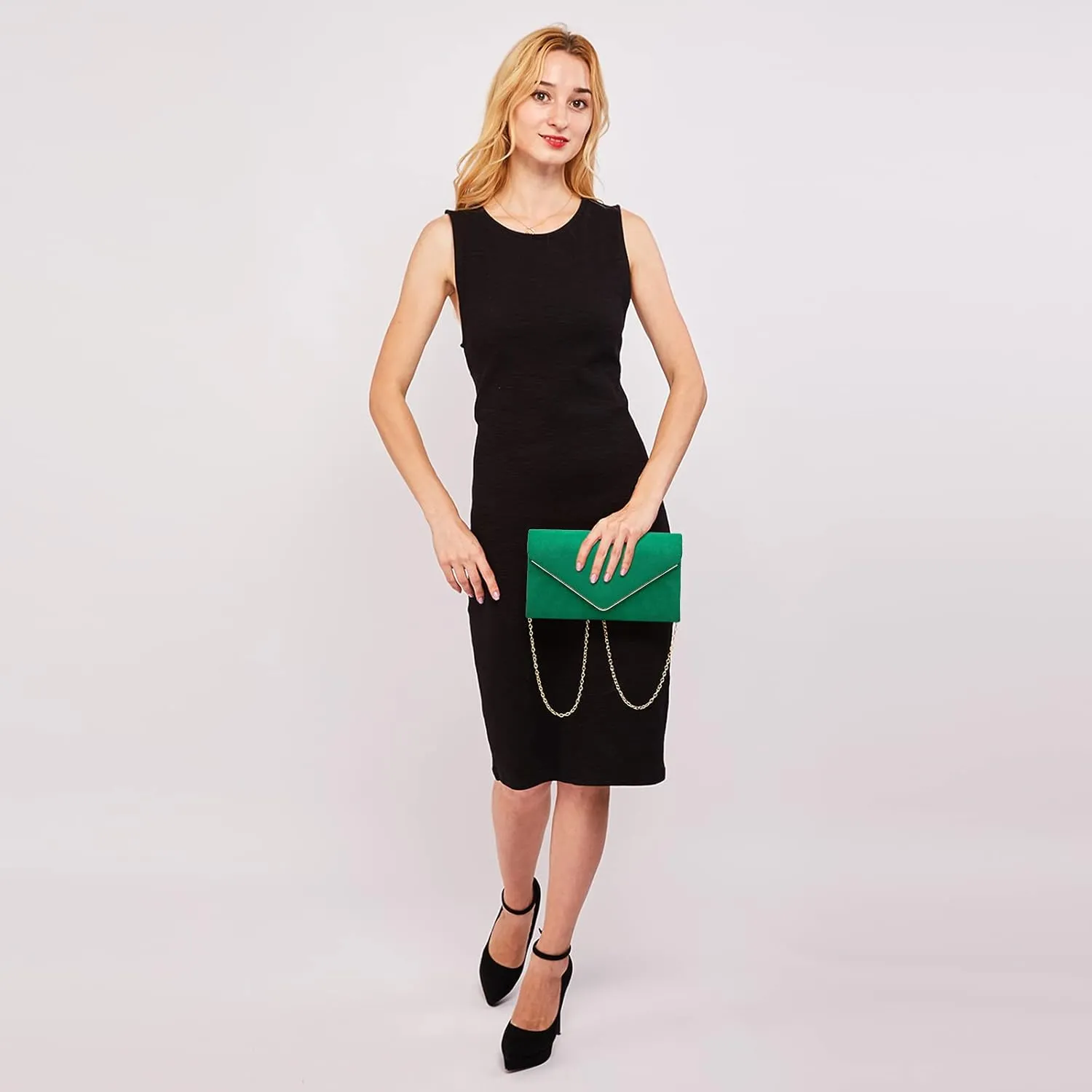 Dasein Women Faux Suede Evening Clutch Bags Formal Party Clutches Wedding Purses Cocktail Prom Clutches