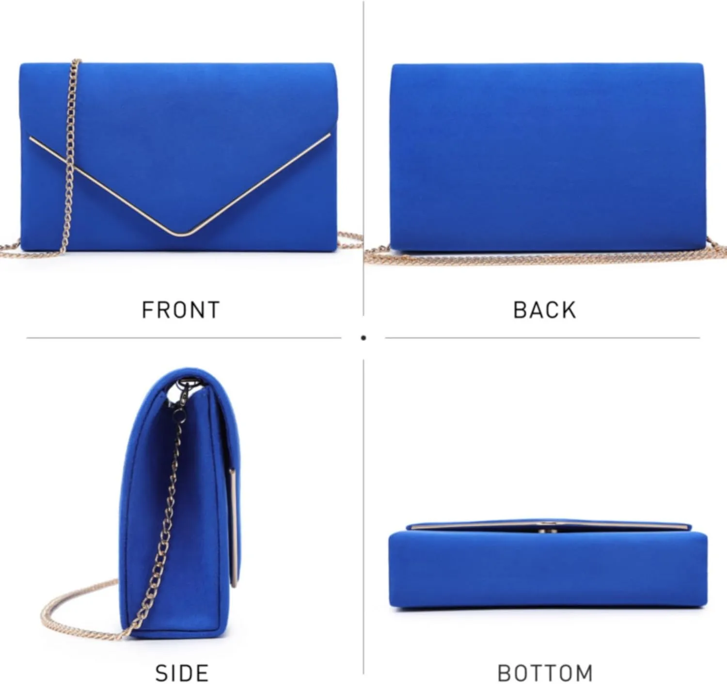 Dasein Women Faux Suede Evening Clutch Bags Formal Party Clutches Wedding Purses Cocktail Prom Clutches