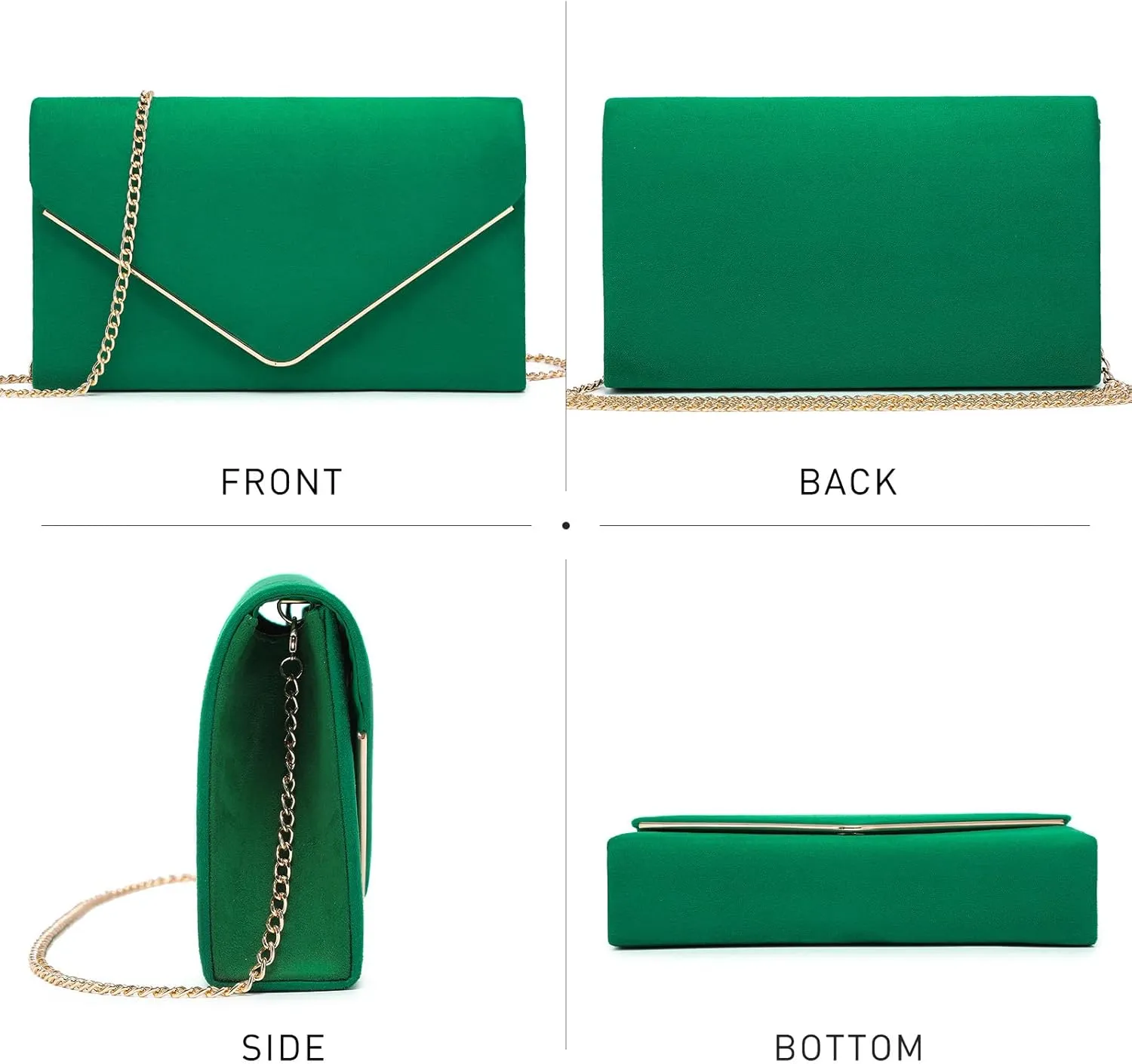 Dasein Women Faux Suede Evening Clutch Bags Formal Party Clutches Wedding Purses Cocktail Prom Clutches