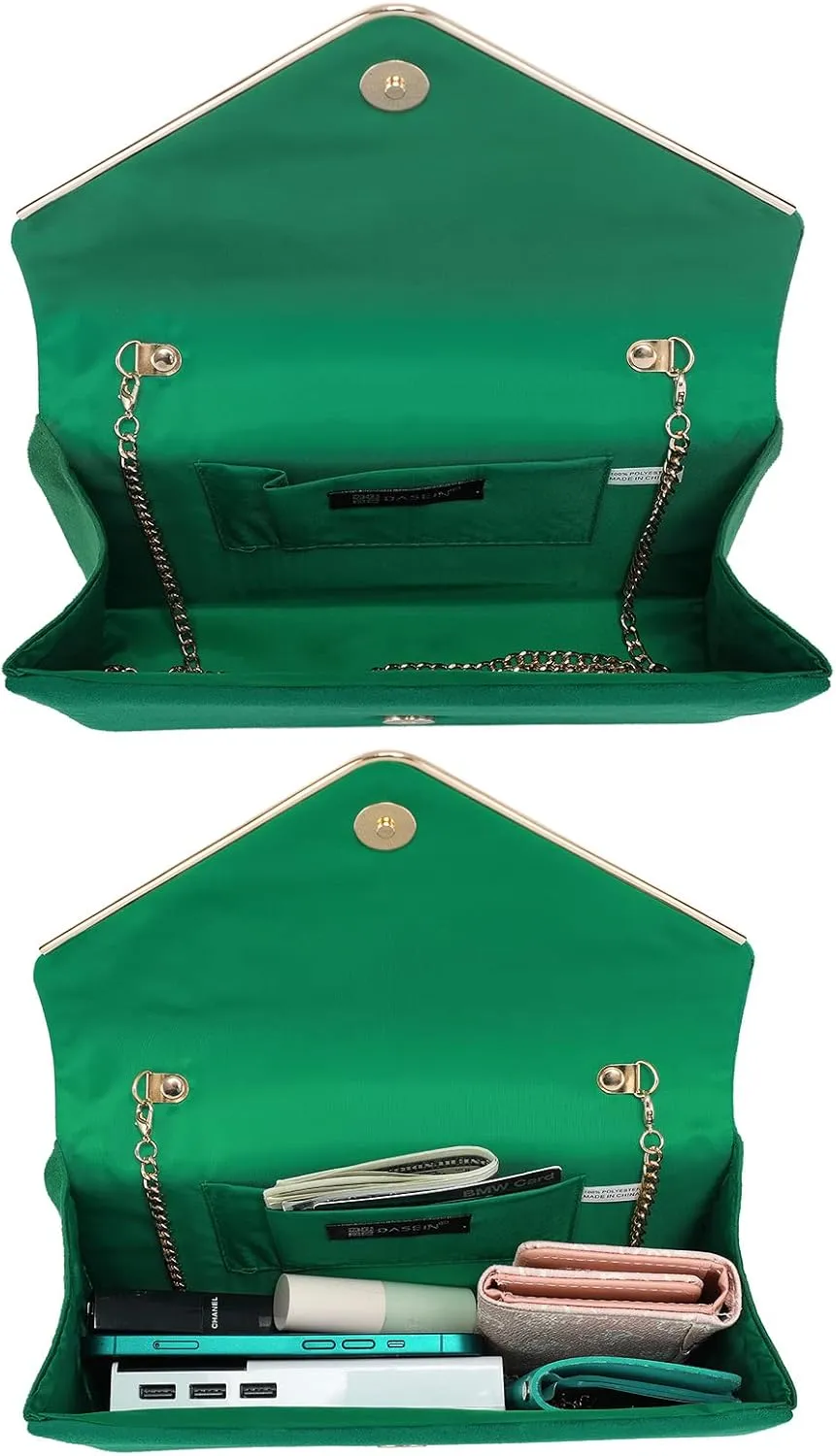 Dasein Women Faux Suede Evening Clutch Bags Formal Party Clutches Wedding Purses Cocktail Prom Clutches
