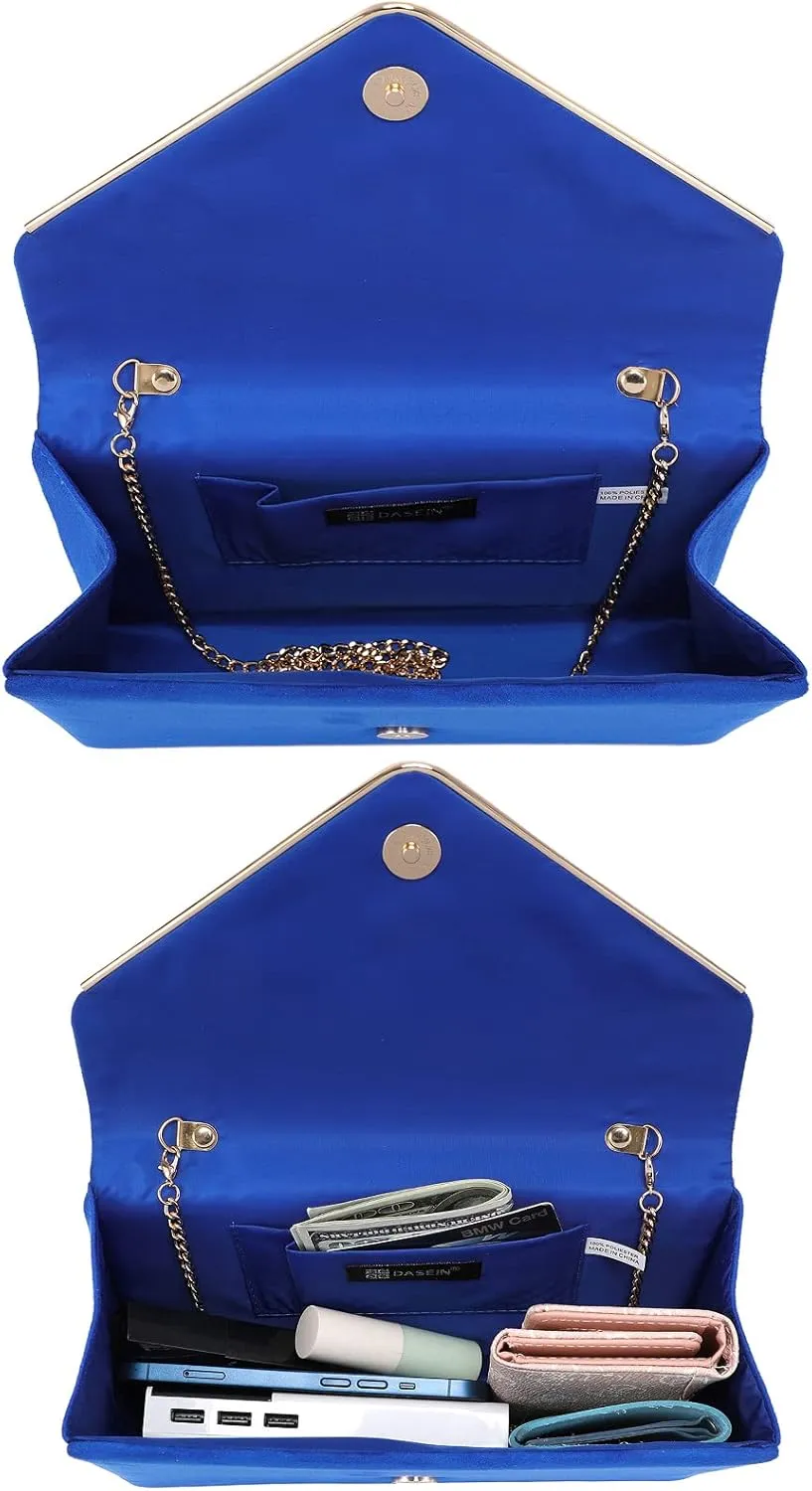 Dasein Women Faux Suede Evening Clutch Bags Formal Party Clutches Wedding Purses Cocktail Prom Clutches