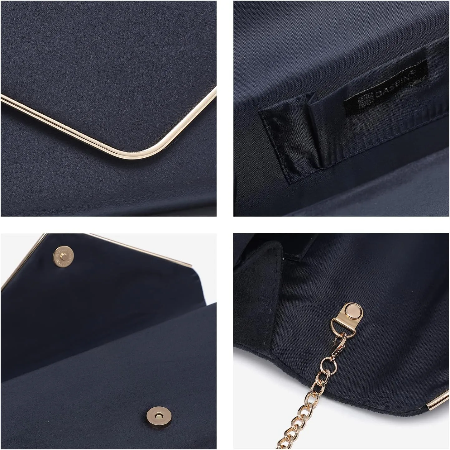Dasein Women Faux Suede Evening Clutch Bags Formal Party Clutches Wedding Purses Cocktail Prom Clutches