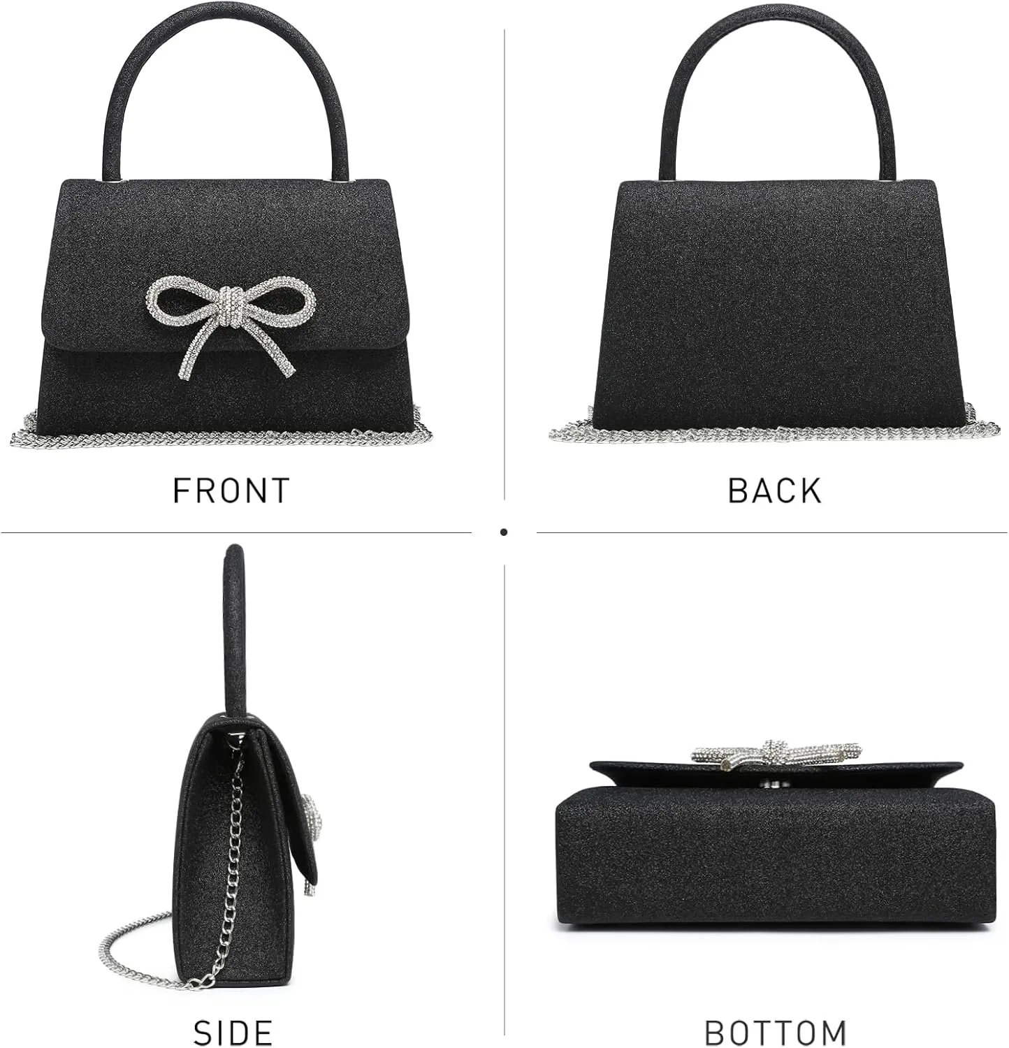 Dasein Women's Evening Bag Party Clutches Wedding Purses Cocktail Prom Handbags with Frosted Glittering
