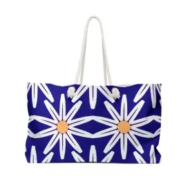 Electric Blue Oversized Polyester Weekender Bag