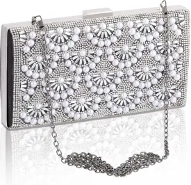 Evening Clutch Pearl Purse for Women, Party Clutches Bag Wedding Formal Handbags