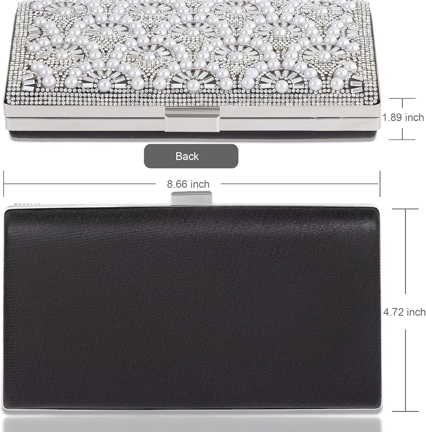 Evening Clutch Pearl Purse for Women, Party Clutches Bag Wedding Formal Handbags