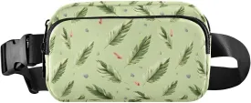 Fanny Pack Belt Bag for Women Palm Leaves Feathers Pattern Fashion Crossbody Bag Waist Pack Sling Backpack with Adjustable Strap