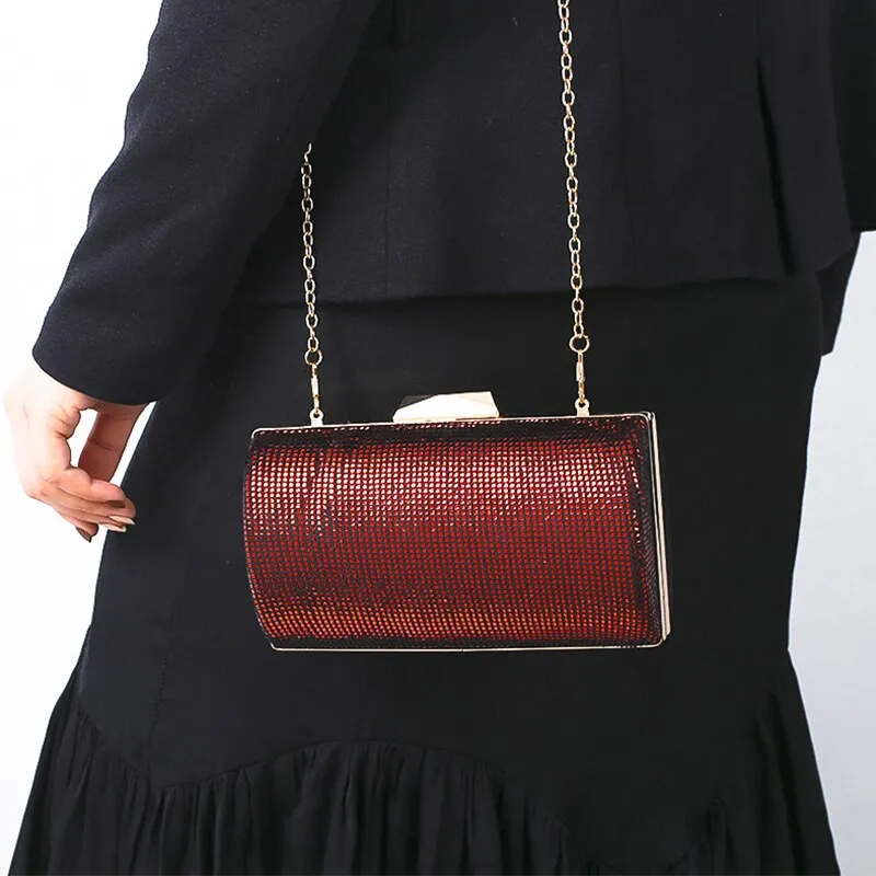 Fashion Sequin Clutch Purse Rainbow Color Women's Evening Bag Elegant Handbag Party Purse High Quality Shoulder Bag ZD1864