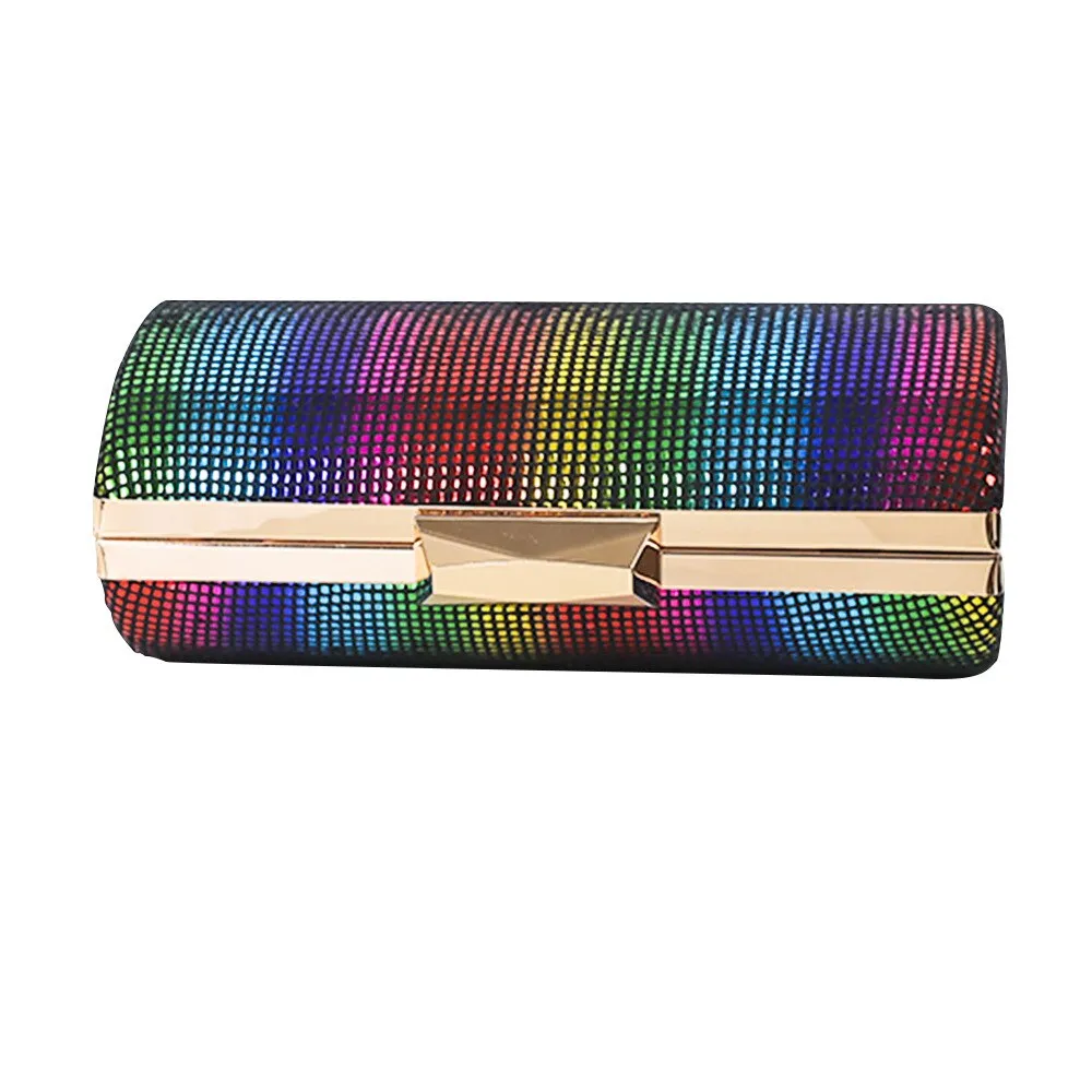 Fashion Sequin Clutch Purse Rainbow Color Women's Evening Bag Elegant Handbag Party Purse High Quality Shoulder Bag ZD1864