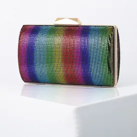 Fashion Sequin Clutch Purse Rainbow Color Women's Evening Bag Elegant Handbag Party Purse High Quality Shoulder Bag ZD1864