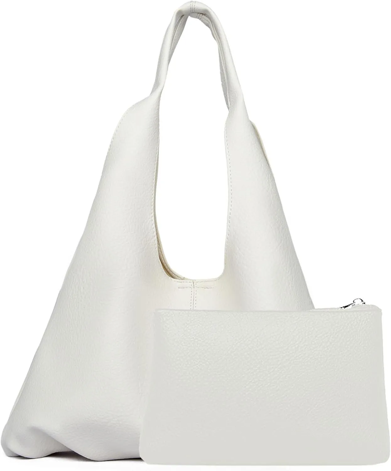 Faux Leather Hobo Bag for Women Large PU Leather Slouchy Bag with Small Purse Soft Crossbody Bags Tote Shoulder Bag