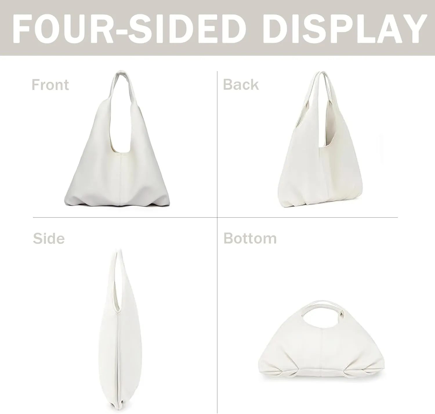 Faux Leather Hobo Bag for Women Large PU Leather Slouchy Bag with Small Purse Soft Crossbody Bags Tote Shoulder Bag