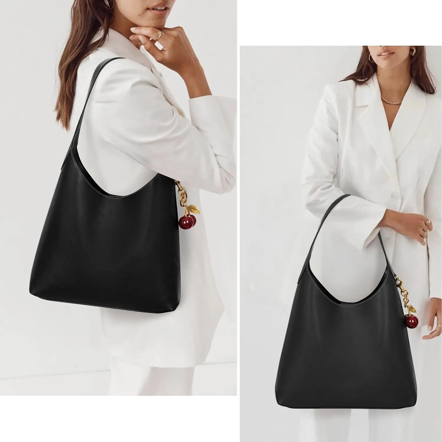 Faux Suede Hobo Bags Vegan Leather Shoulder Bag Tote for Women Medium Slouchy Designer Handbags Purses Fall Fashion