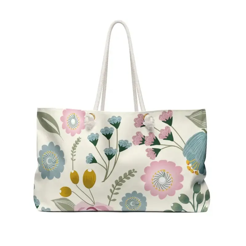 Floral Pastels Oversized Polyester Weekender Bag