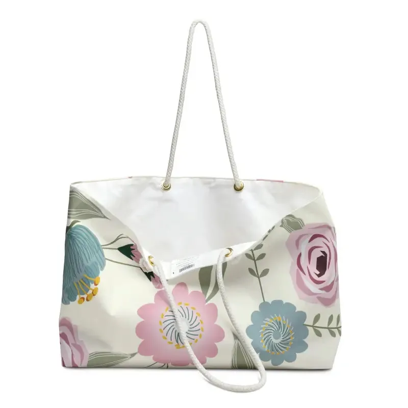 Floral Pastels Oversized Polyester Weekender Bag