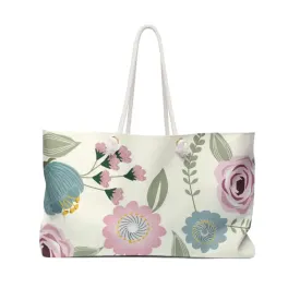 Floral Pastels Oversized Polyester Weekender Bag