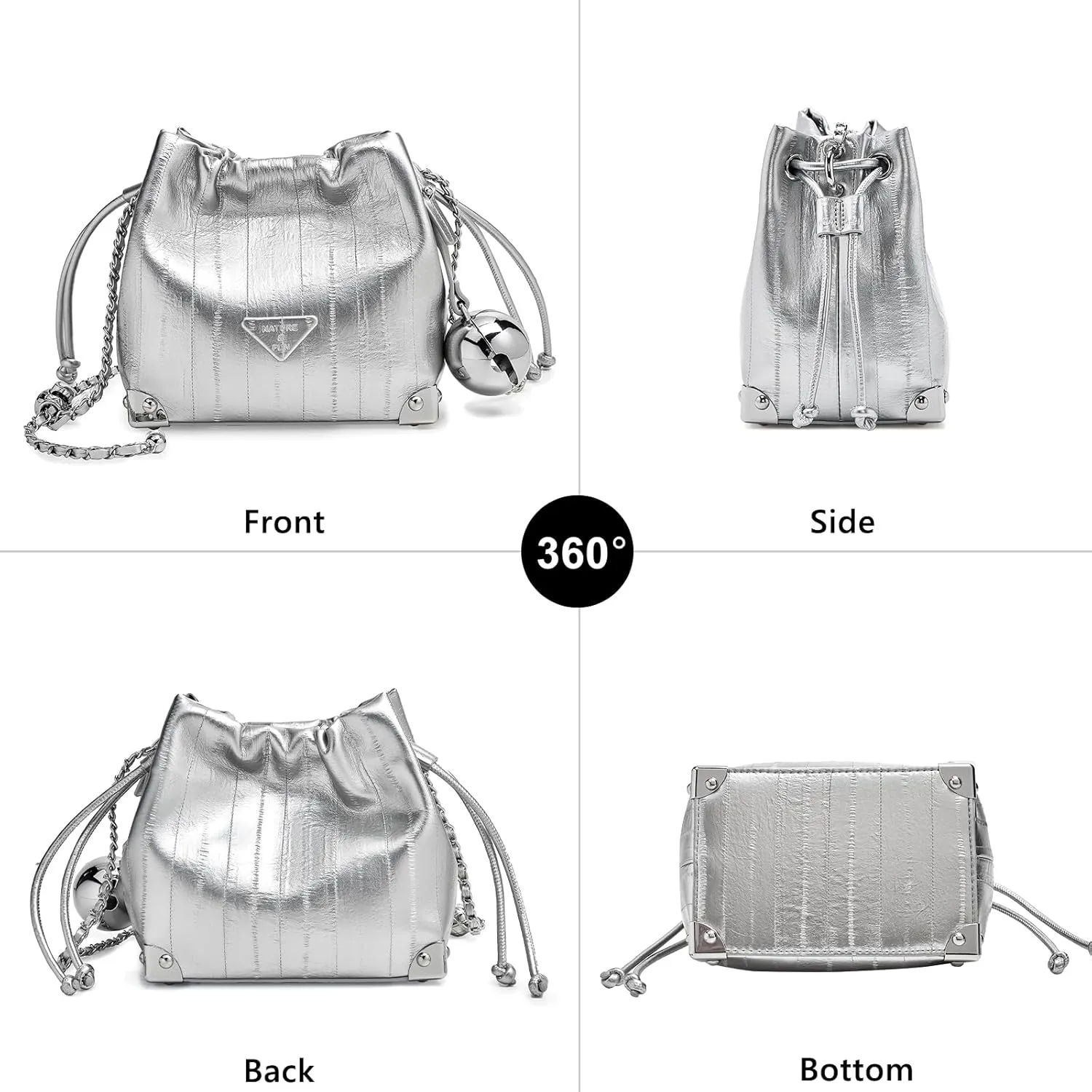 FOXLOVER Cowhide Leather Crossbody Bags for Women Small Adjustable Chain Strap Stylish Trendy Purse