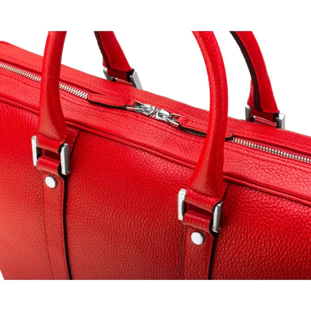 Gainsborough Leather 15" Laptop Bag - Red