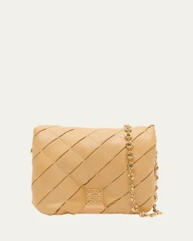 Goya Puffer Pleated Chain Shoulder Bag