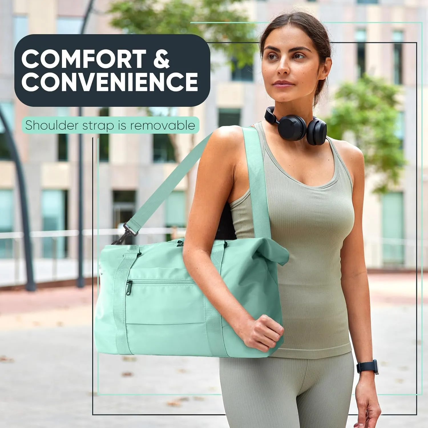 Grass Weekender Travel Bag - Small Gym Bag for Men & Women, Overnight Bag with Trolley Sleeve, Airplane Travel Essentials