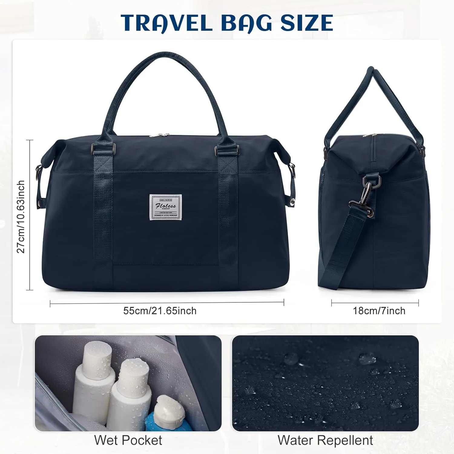 Gym Bag for Women, Overnight Weekender Travel Duffel Bag with Wet Pocket, Personal Item Travel Bag,Carry on Bags for Airplanes