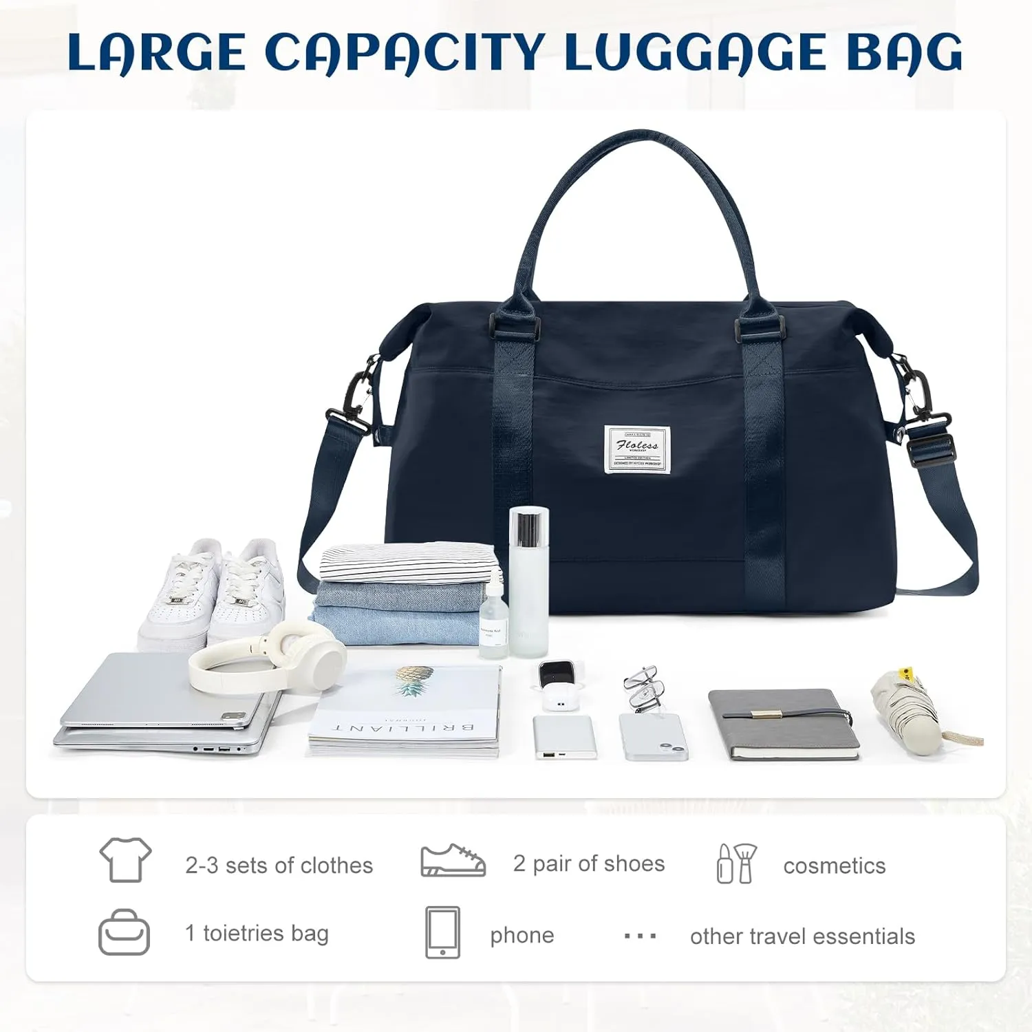 Gym Bag for Women, Overnight Weekender Travel Duffel Bag with Wet Pocket, Personal Item Travel Bag,Carry on Bags for Airplanes