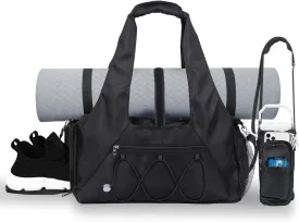 Gym Bag for Womens, Small Gym Duffle Bag with Shoes Compartment Water Bottle Carrier Bag Ideal for Travel, Gym, Sports, Weekender