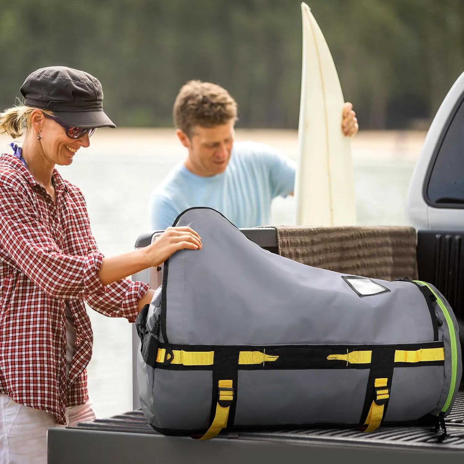Haimont Large Travel Duffle Bag Backpack, Duffel Backpack Bags with Shoes Compartment for Camping, Traveling, Sports, Trip, Men Women, Water-resistant, 60L Grey