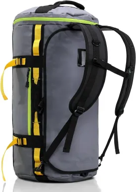 Haimont Large Travel Duffle Bag Backpack, Duffel Backpack Bags with Shoes Compartment for Camping, Traveling, Sports, Trip, Men Women, Water-resistant, 60L Grey