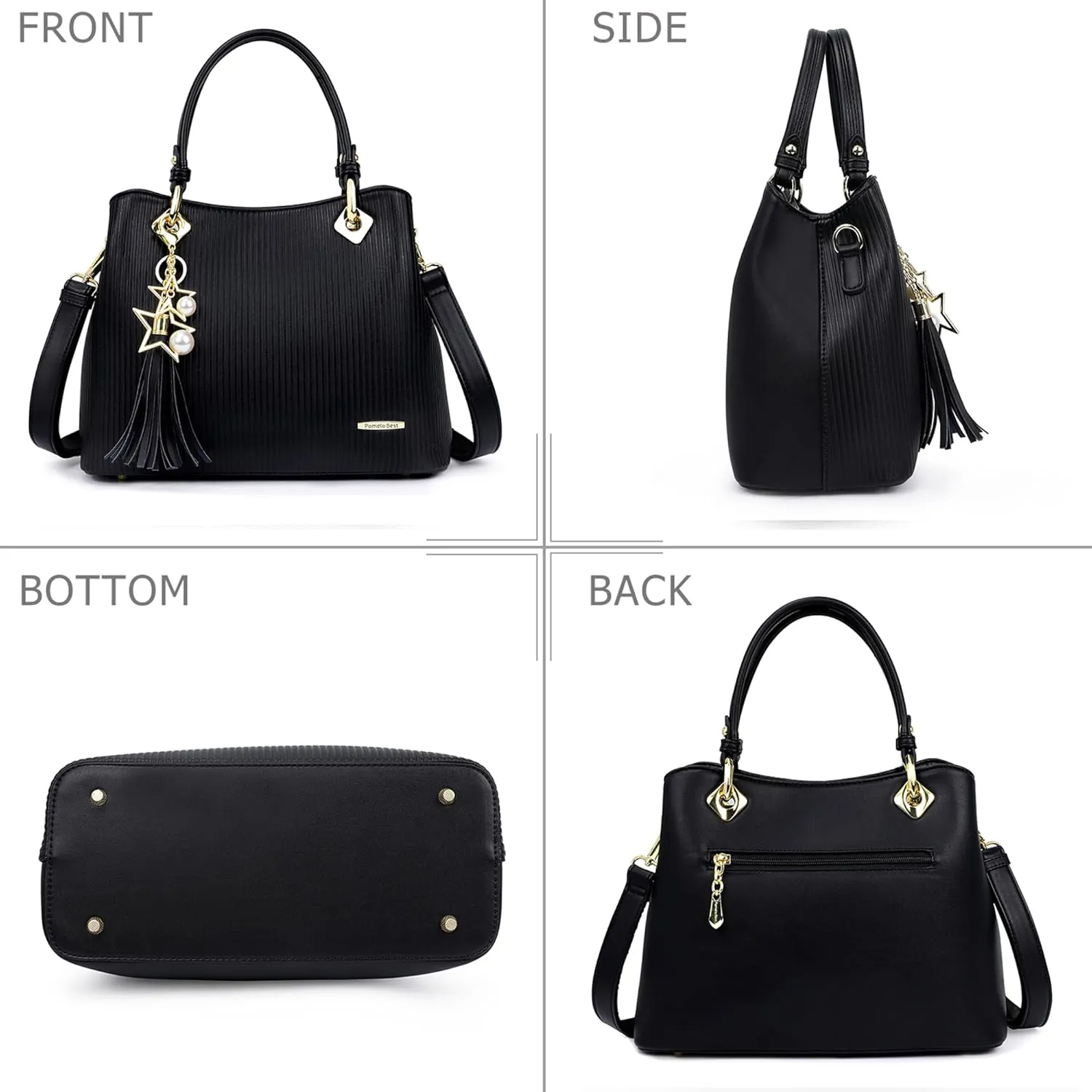 Handbags for Women with Multiple Internal Pockets in Pretty Color Combination, Women's Satchel Handbag