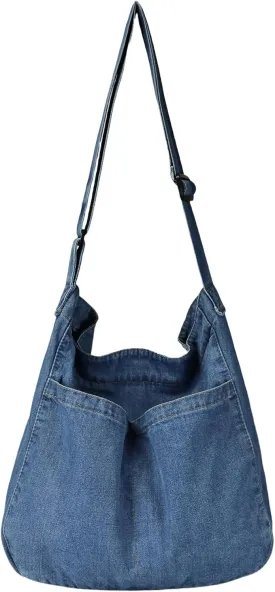 Hobo Bag Canvas Crossbody Shoulder Bag for Women and Men Large Casual Messenger Bags Canvas Tote Bag Travel Work