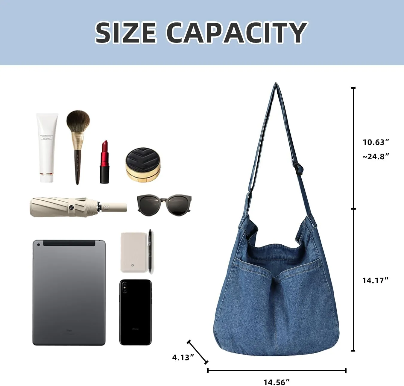 Hobo Bag Canvas Crossbody Shoulder Bag for Women and Men Large Casual Messenger Bags Canvas Tote Bag Travel Work