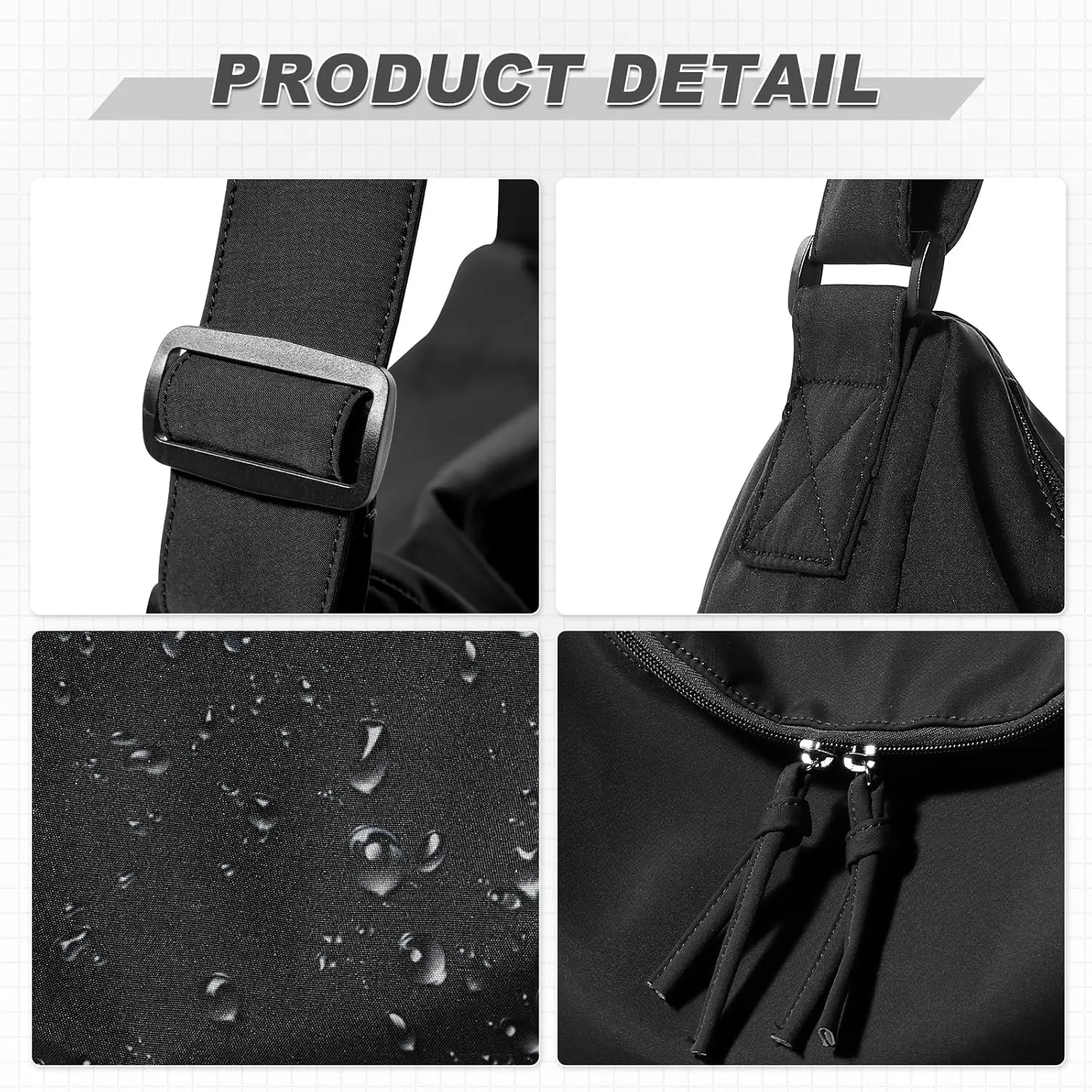 Hobo Crossbody Bag for Women, Nylon Crescent Bag, Trendy Dumpling Cross Body Bag, Half Moon Shoulder Bag