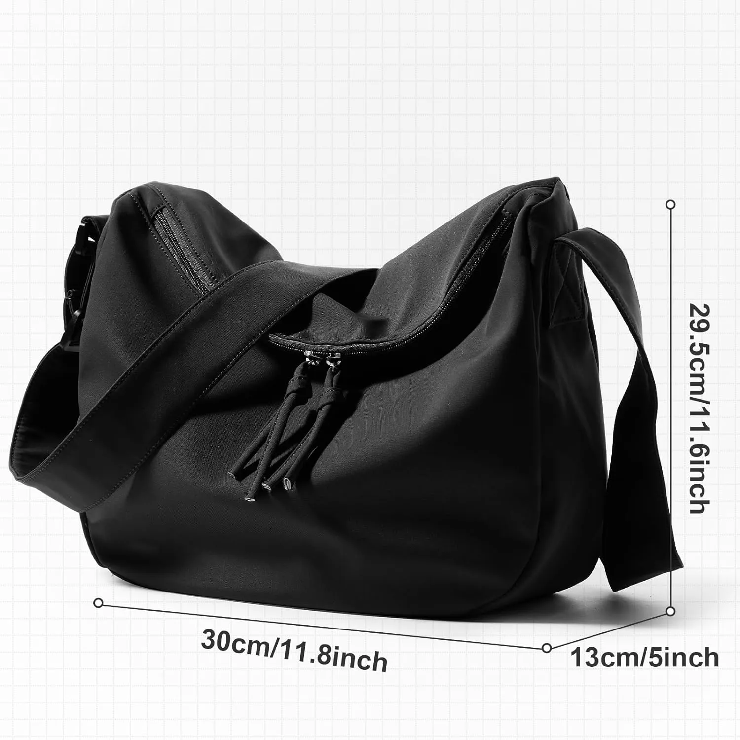 Hobo Crossbody Bag for Women, Nylon Crescent Bag, Trendy Dumpling Cross Body Bag, Half Moon Shoulder Bag