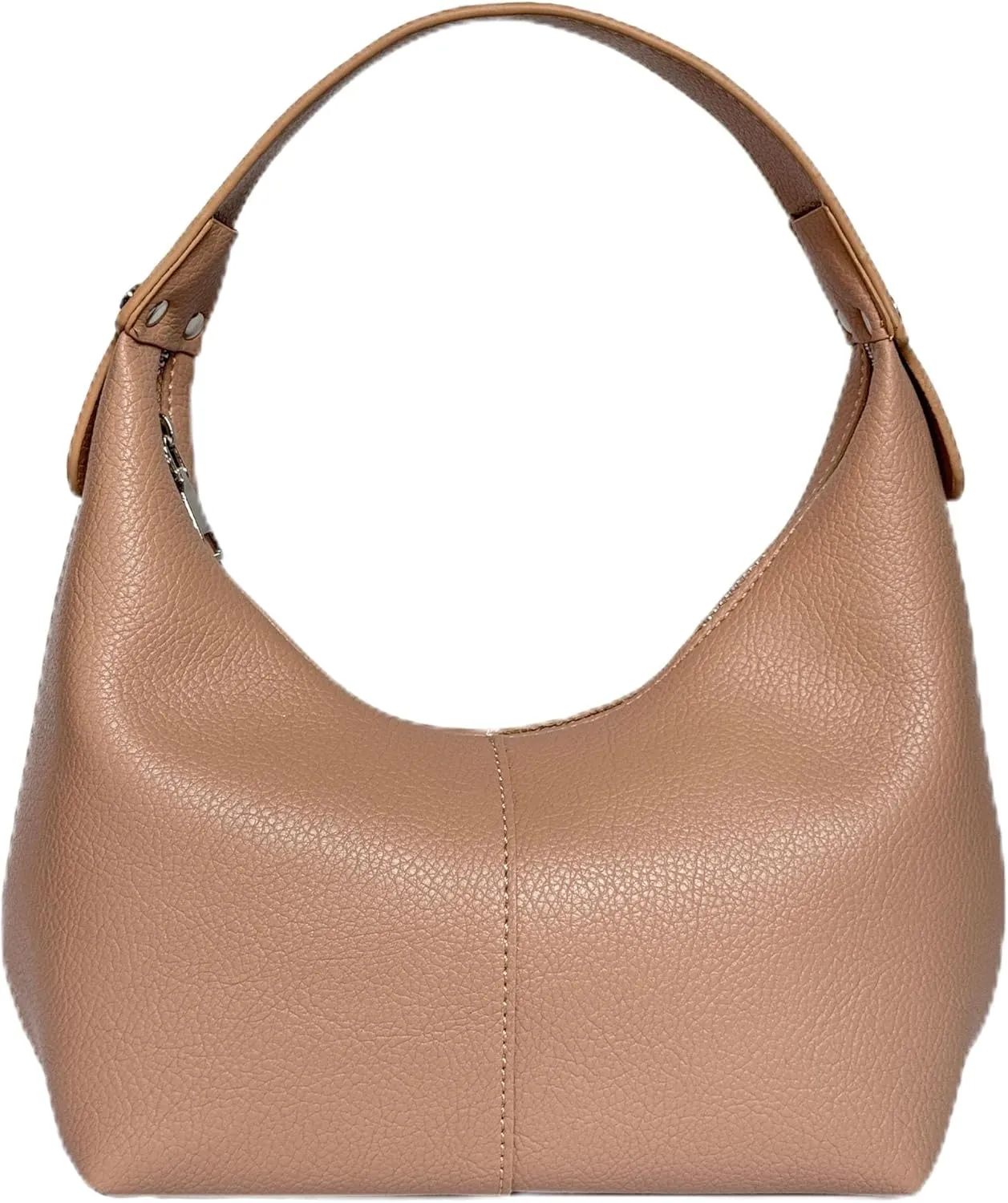 Hobo Women's PU Leather Shoulder Tote Clutch Crescent Slouchy Bag with Zipper Closure and Top Handle
