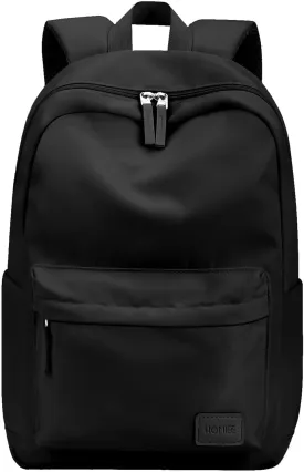 HOMIEE Lightweight Casual Laptop Backpack Fits 15.6 Inch Computer, Water-Resistant Small Daypack Cute Unisex Bookbag for College Work Travel, Black