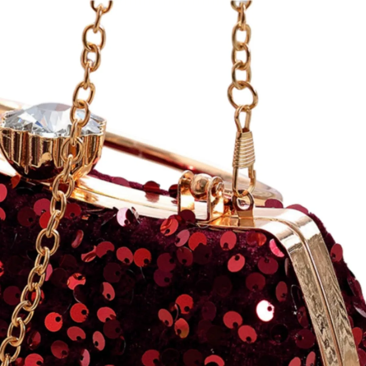 IAMUHI Small Sequins Clutch Purse Top Handle Evening Handbag Mini Square Shoulder Crossbody Bag